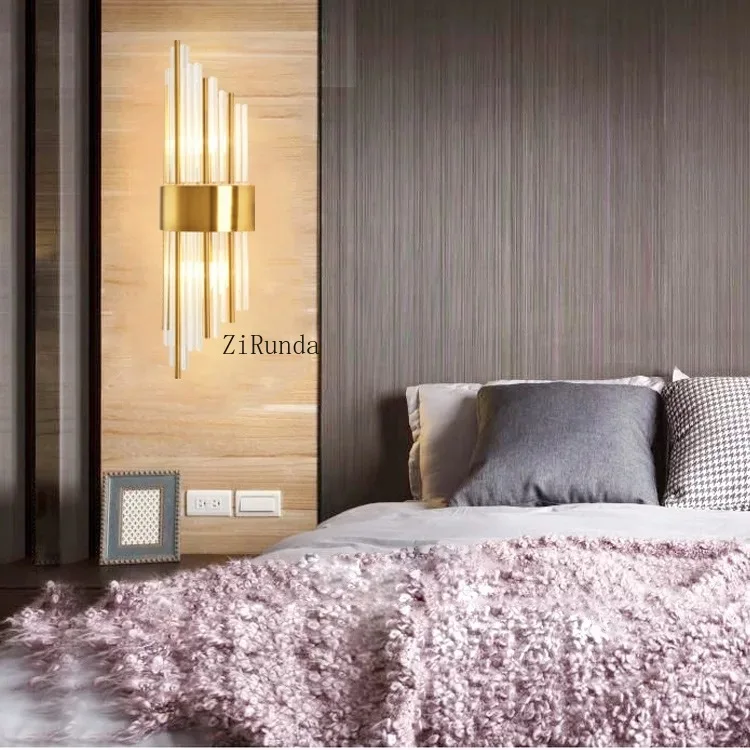 โคมไฟติดผนัง LED ดีไซน์ใหม่ หรูหรา ทันสมัย รุ่น G9 ประดับคริสตัล สำหรับตกแต่งภายในบ้าน