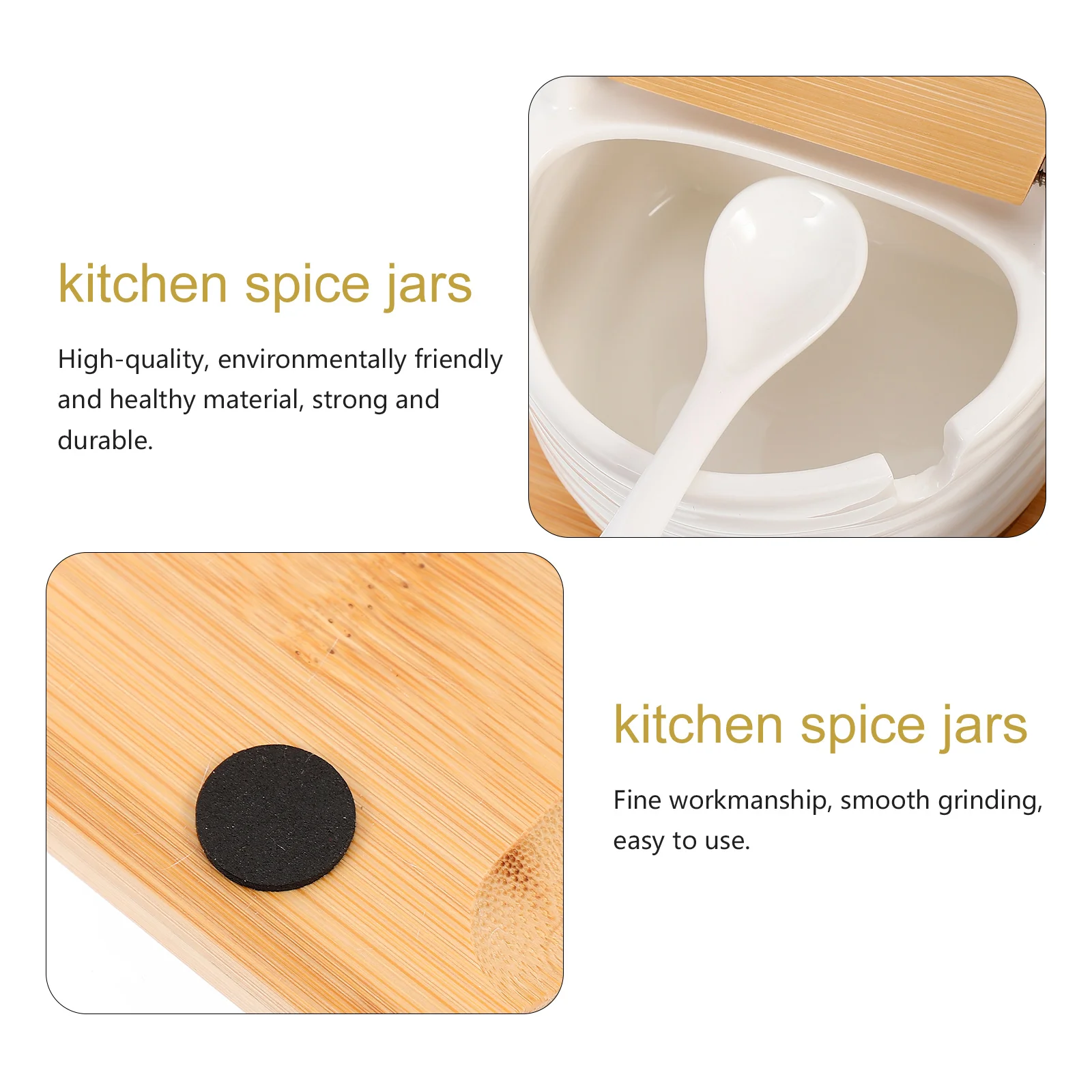 

1 Set Ceramic Spice Jars Seasoning Storage Pots Condiment Containers Salt Pepper Jars Heat Resistant Kitchen Home Use