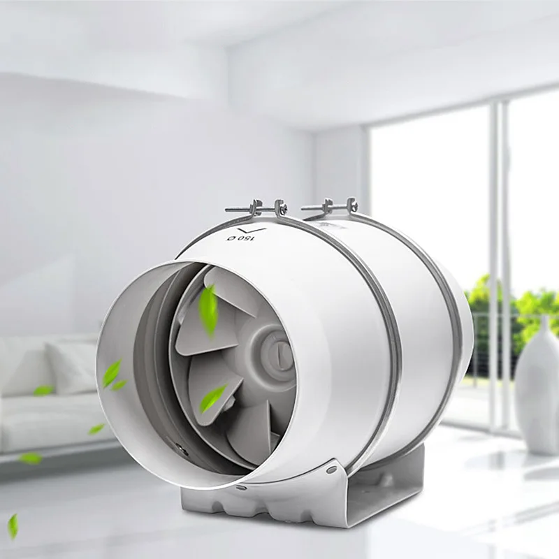 2026 6'' Inline Duct Fan Air Ventilator Exhaust Fan Mixed Flow Inline Fan Air Extractor for Home Bathroom Ventilation Vent