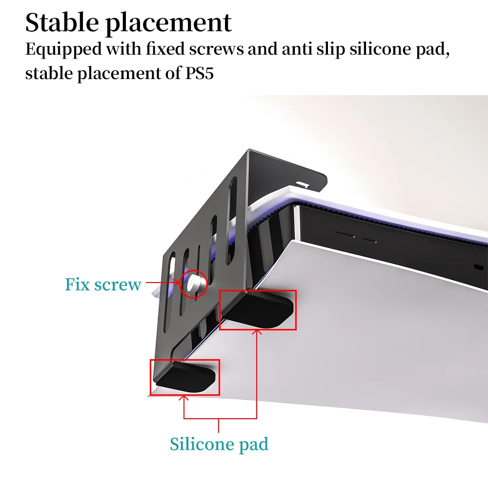 Soporte debajo del escritorio para PS5, soporte de Metal, soporte de montaje sigiloso Horizontal, adecuado para disco PS5 y consola Digital Edsion