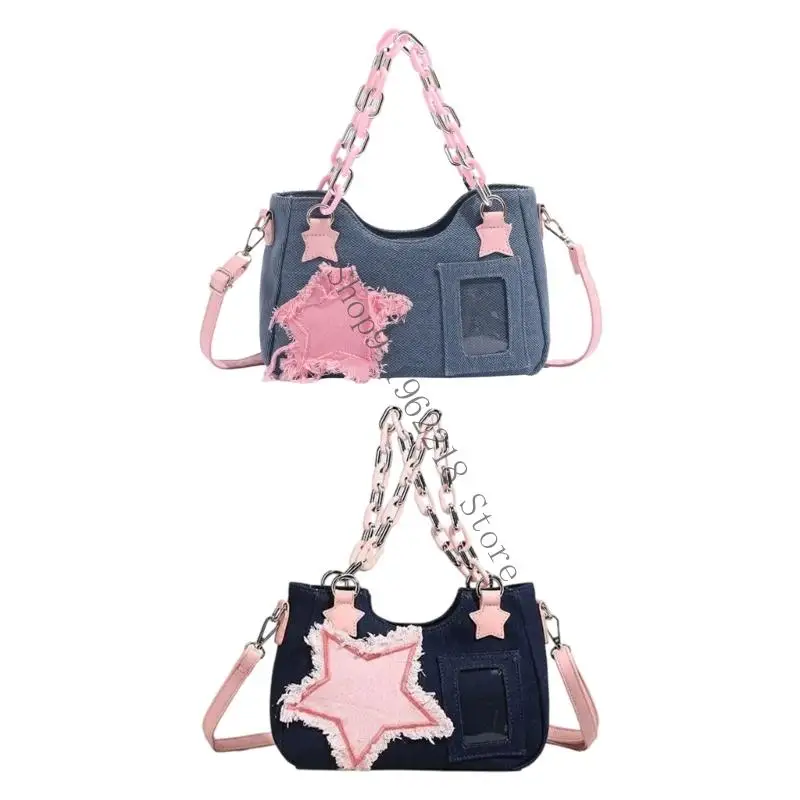 

Trendy Jeans Crossbody Bags Lightweight Underarm Purse Shoulder Bag Daily Use 066F