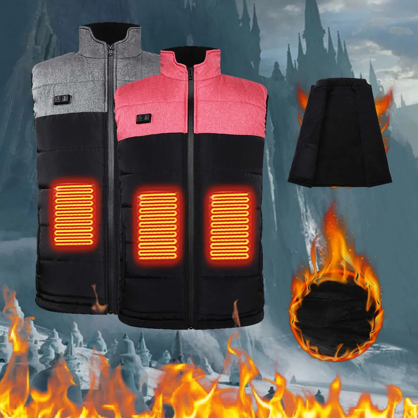 4 Zones Electric Heated Vest Samrt Temperature Control Graphene Men Women Clothe Intelligent Heating Thermal Korea Style