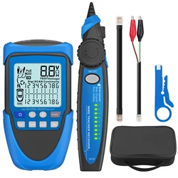 Wire Tracker Multifunction LCD Network Cable Tester  Dual Mode Line Finder Continuity Battery Voltage Polarity Check POE Test