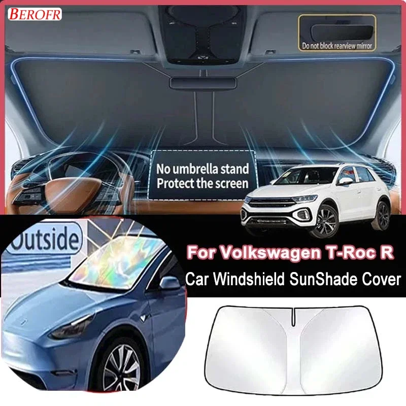 For Volkswagen T-Roc R 2022-2026 Car Windshield Sunshade Cover Front Window Sun Shade Heat Insulation Summer Auto Accessories