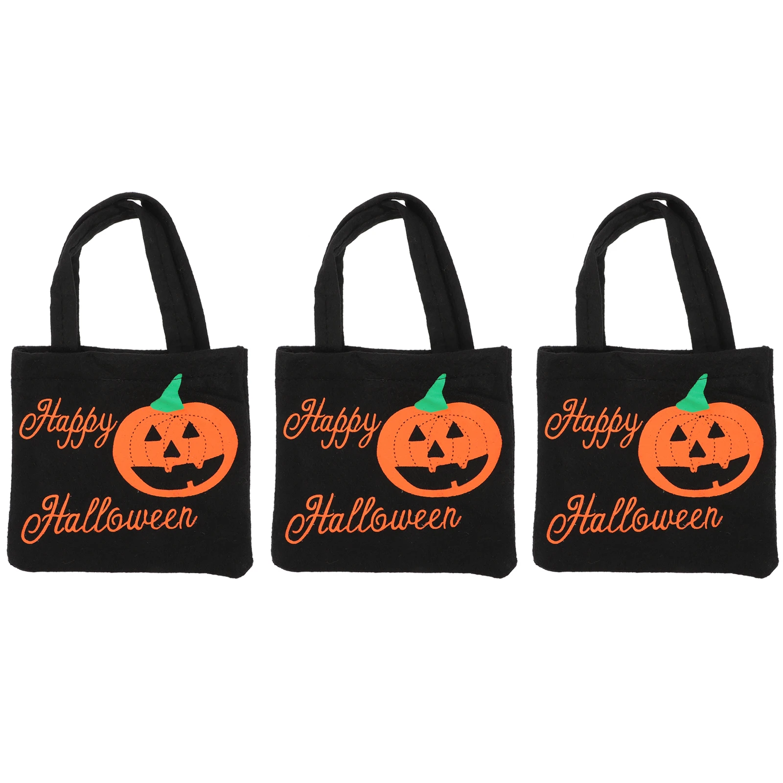 

3pcs Candy Bag Halloween Gift Black Storage Snack Drawstring Pouch Nonwovens Tote Portable Kids Bags Packaging Supplies