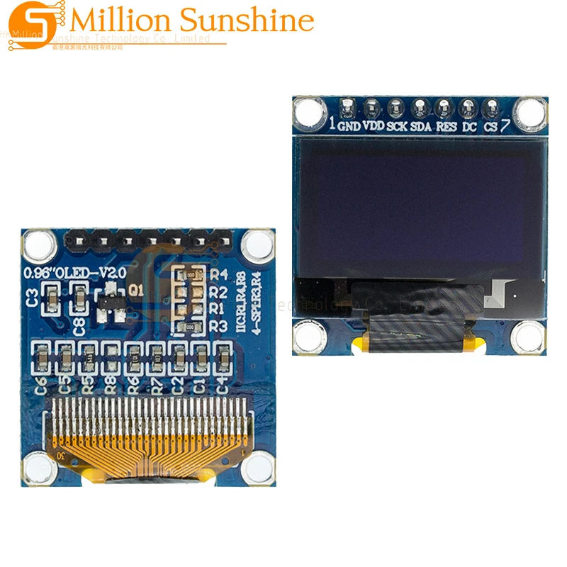 Original 0.96" OLED SPI/IIC I2C  White/blue/yellow Blue 0.96 Inch OLED Module 128X64 OLED LCD LED Display Module for ARDUINO