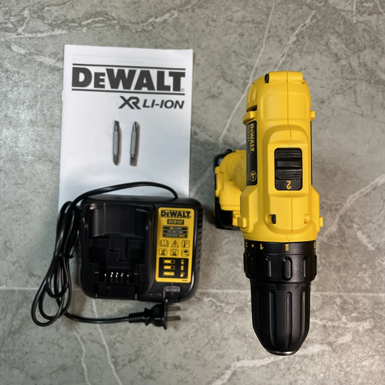 Imagem -05 - Dewalt-furadeira Elétrica de Lítio para Casa Velocidade Variável Broca Manual Recarregável Potência Multifuncional Dcd701 10.8v 12v 24n.m