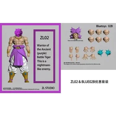 New ZL Studio Dragon Ball 7 Inch Thin Broly Action Figure Ancient Tiger Warrior Nightmare Enemy Collectible Model Fans Gift