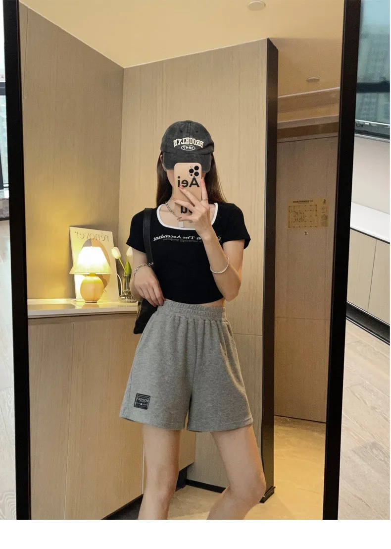

Womens Korean Style Summer Shorts High Waist Loose Casual Shorts Wide Leg Comfortable Home Shorts Lightweight Athletic Wear for