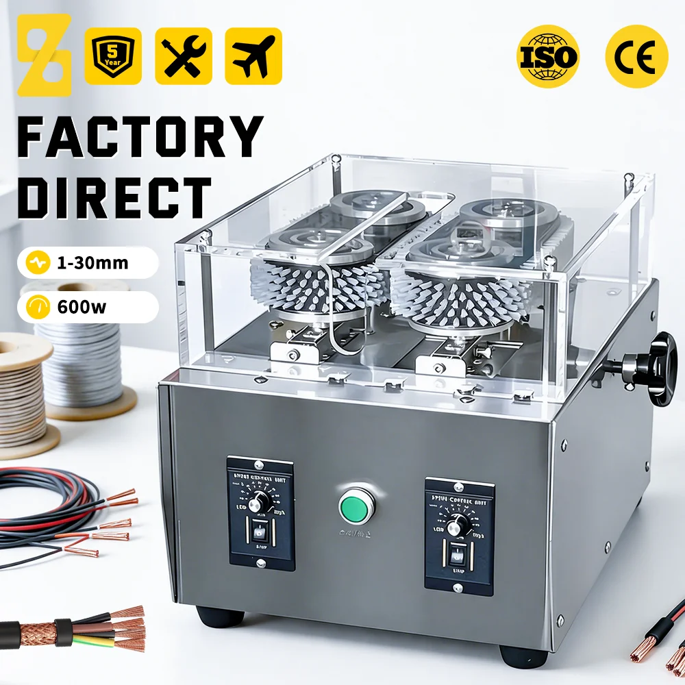 XF-1138X Belt Type Powerful Wire Brushing Machine 300W*2 Adjustable Speed 0-1500rpm for Shielded Cable Stripping