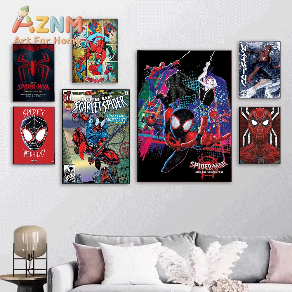Marvel Spectacular Spider-Man Let The Chase Begin Vintage Comic Canvas Wall Art Superhero Retro Print Home Living Room Bedroom
