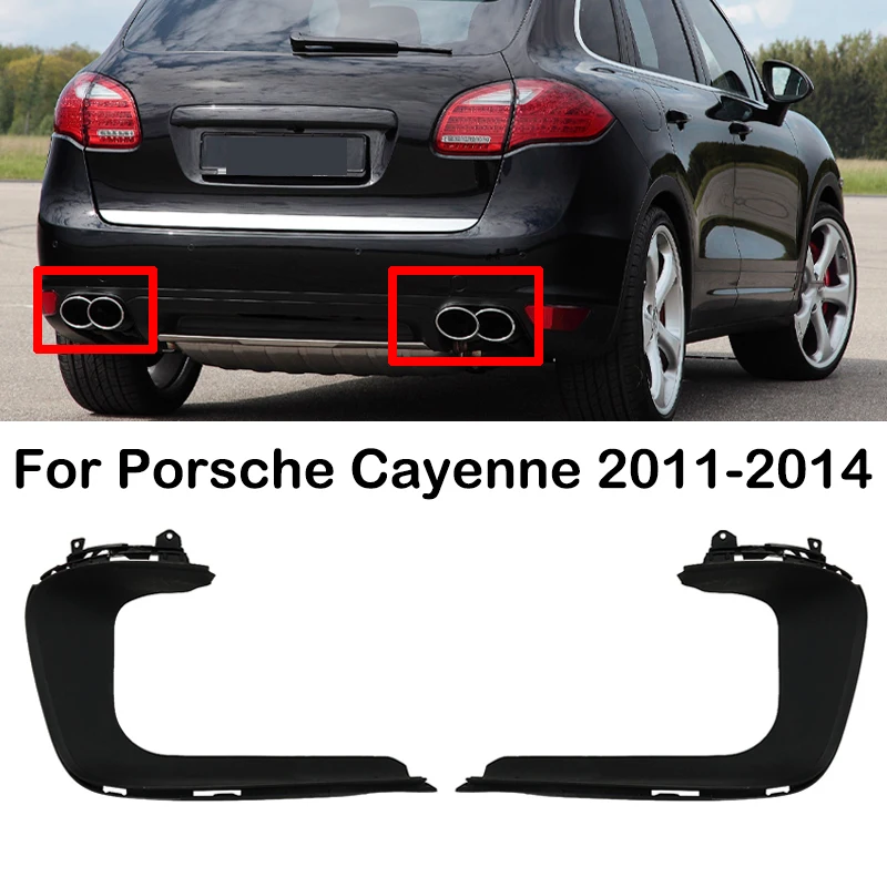 

Для Porsche Cayenne 2011-2014 задняя планка выхлопной трубы, накладка на задний бампер, декоративная рамка выхлопной трубы 95850583700 95850583800