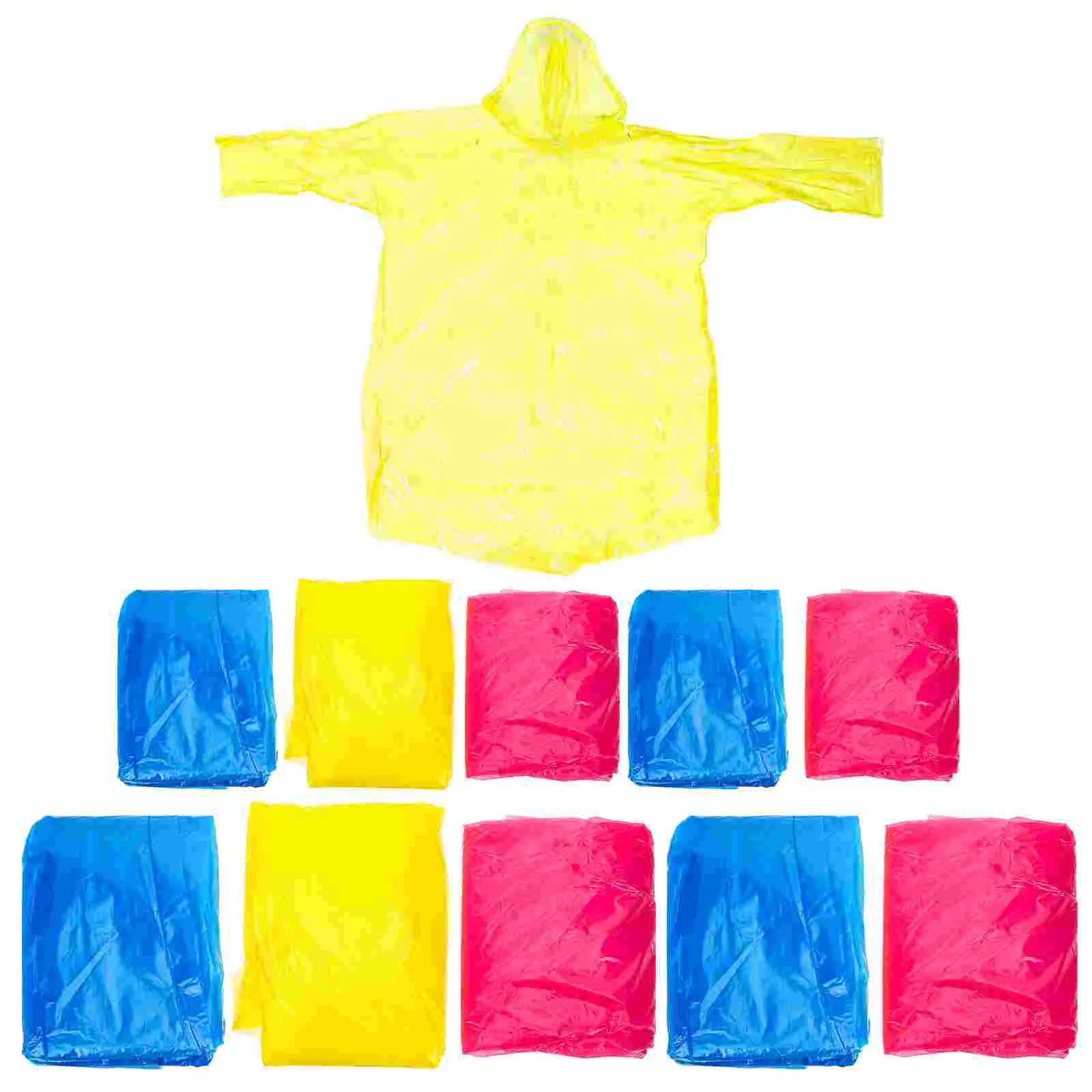 

10 Pcs Water Riding Raincoat Kids Poncho Hooded Sleeved Ponchos Bulk for Adults