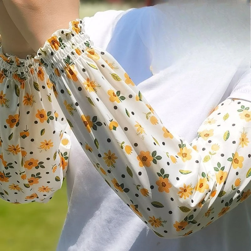 UV Protection Ice Silk Arm Sleeves Women Extra Long Loose Straight Driving Covers Summer Fashion Sun Sleeves