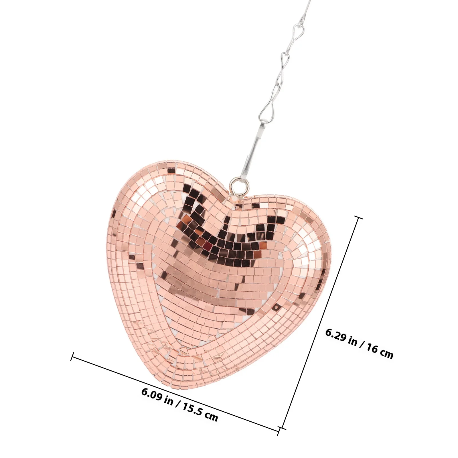 كرة ديسكو معلقة مزخرفة على شكل قلب كرة سطحية مرآة لحفلات الرقص وحفلات الزفاف والولائم الليلية