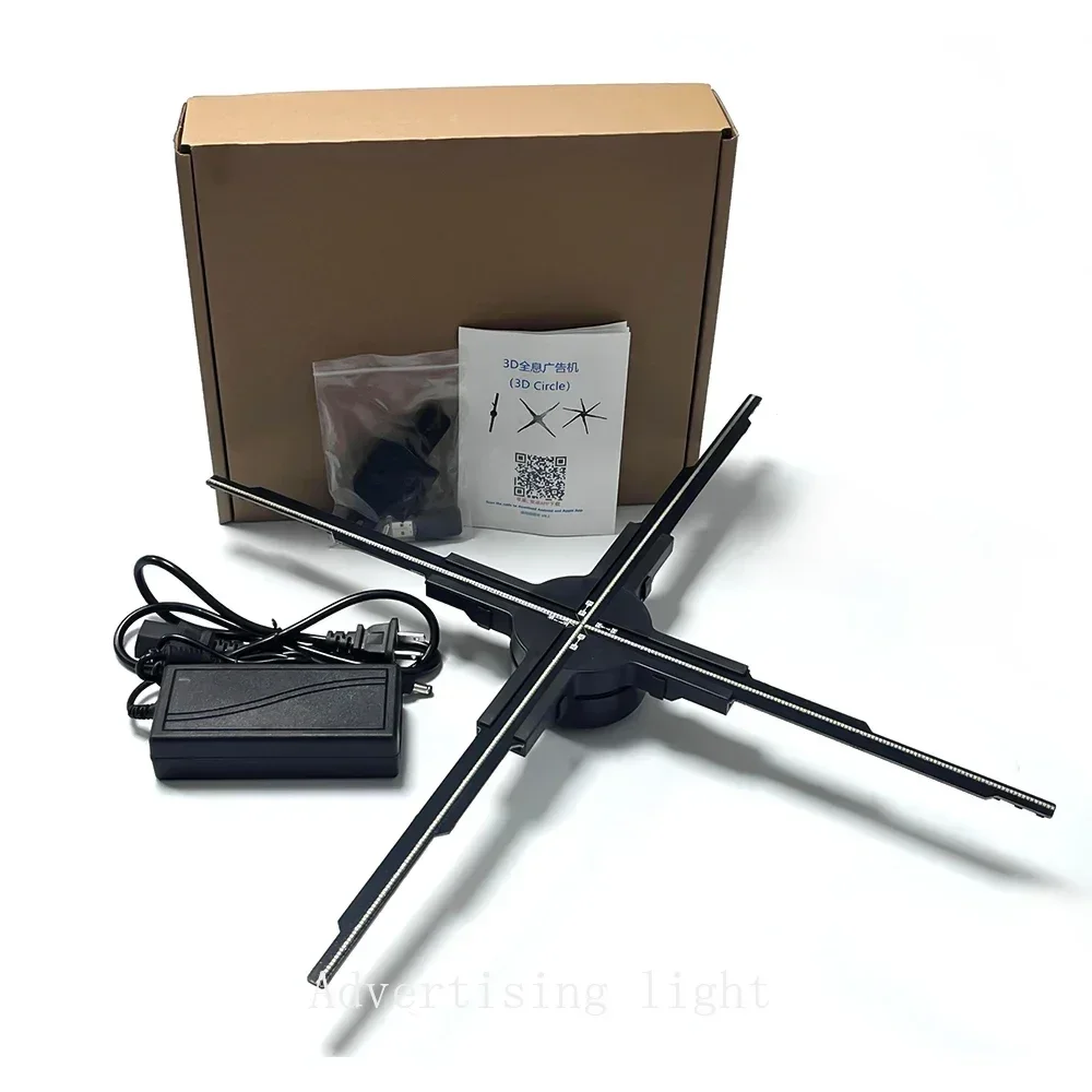 Newest 42-60cm 3D Hologram Fan Projector Wifi LED Holographic Player support Video Shop Supermarket Advertising Display Light