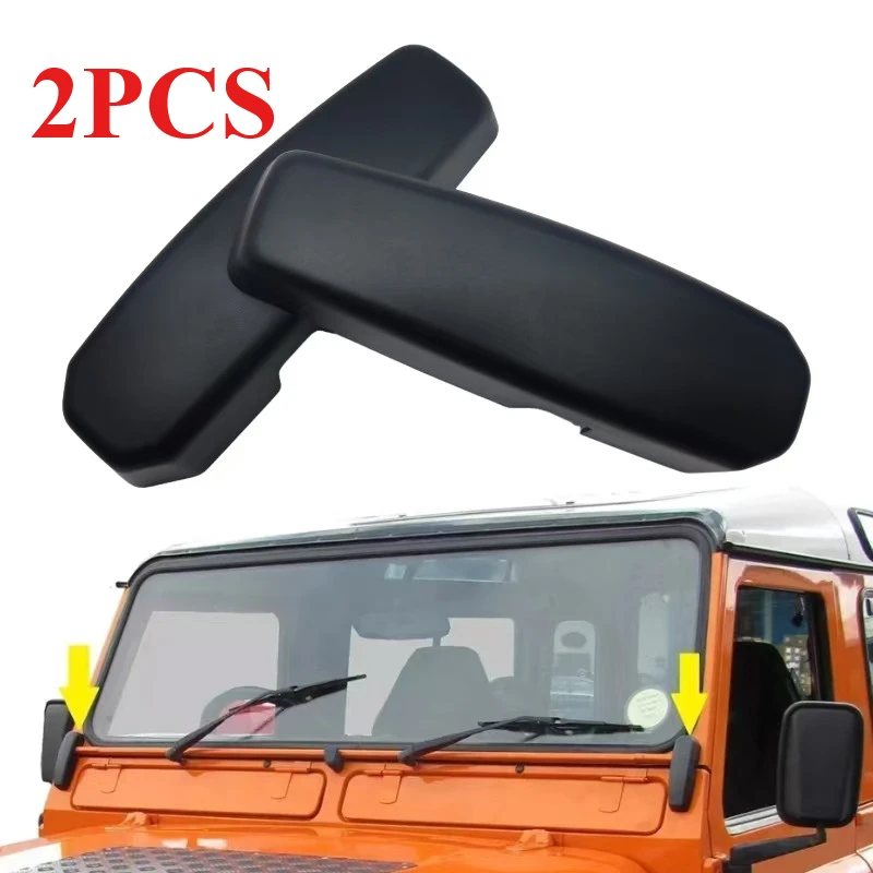 2 Pcs High Quality Car Front Windscreen Bulkhead Support Bracket Covers Matte Black Cap For Land Rover Defender SVX Decoration