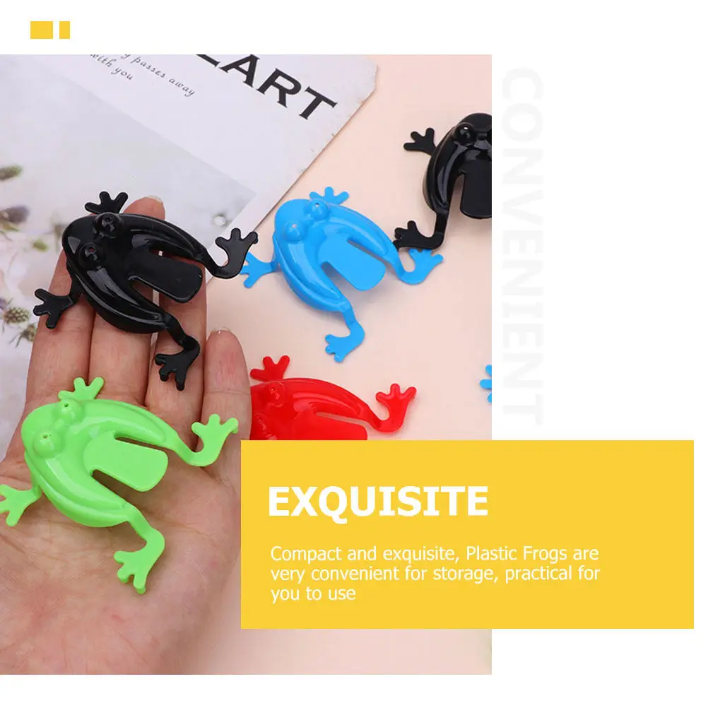 100Pcs Plastic Frogs Colorful Bouncing Mini Jumping Frogs Pressing Cartoon Kids Interaction Educational Playthings