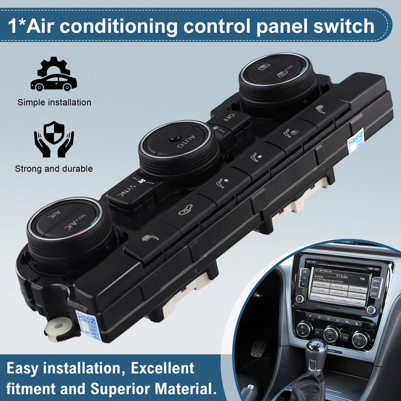 For VW PQ 35 Tiguan Golf MK6 Climatronic Air Condition Control Panel Switch AC Seat Heating 5ND907044C