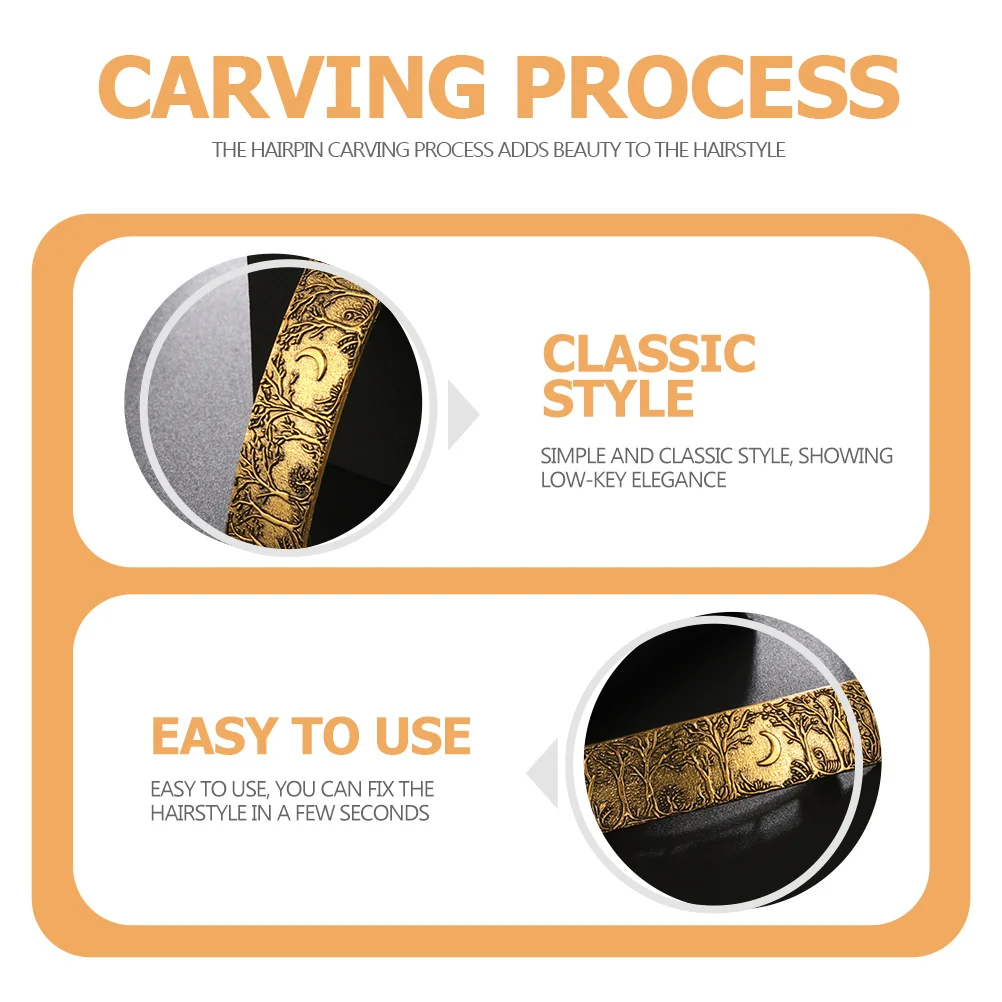 

Vintage Hairpin Moon Pattern Elegant Metal Hair Barrette Decorative Hair Clip Women Hairpin Party Wedding Festival