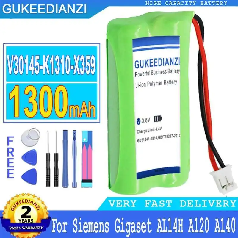 

Аккумулятор 1300 мАч для Siemens Gigaset AL14H T382 A120 A140 AS140 V30145-K1310-X383 V30145-K1310-X359 55AAAHR28MX C30852D1640X1