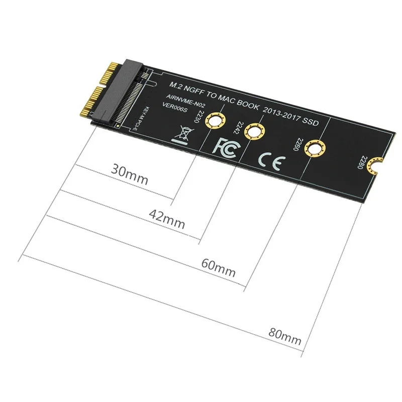 M.2 NVME SSD Convert Adapter Card for Pro Retina 2013-2017 NVME/AHCI SSD Kit for A1465 A1466 A1398 A1502