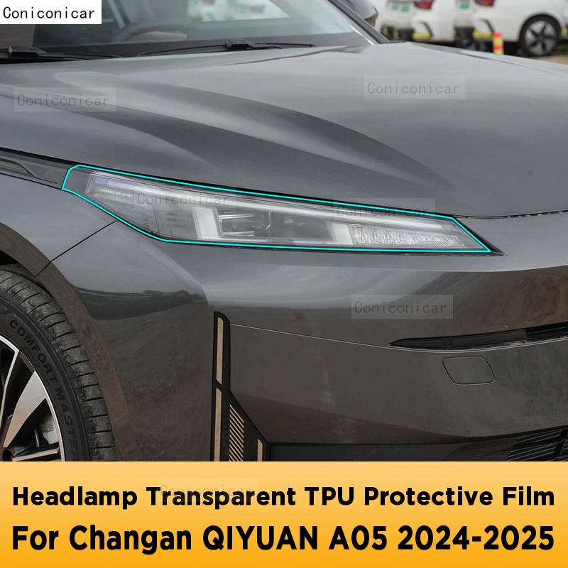 

For Changan QIYUAN A05 2024 2025 Car Exterior Headlight Anti-scratch Front Lamp Tint Transparent TPU Protective Film Sticker