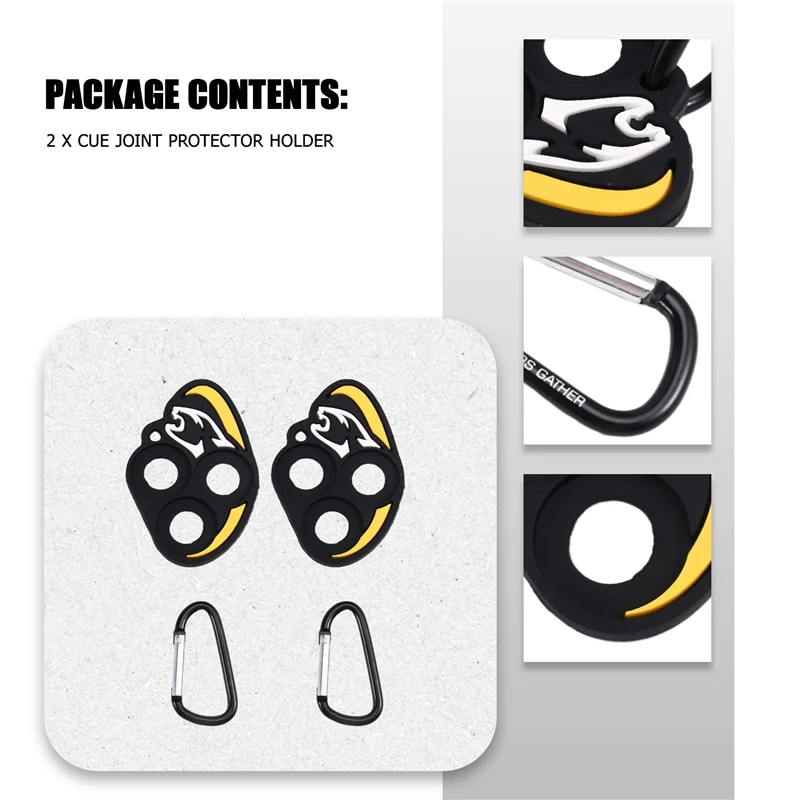 

2Pc Cue Joint Protector Holder Portable Protective Cue Tips Holder Hold Tool 3Hole Storage Clip For Pool Table Training