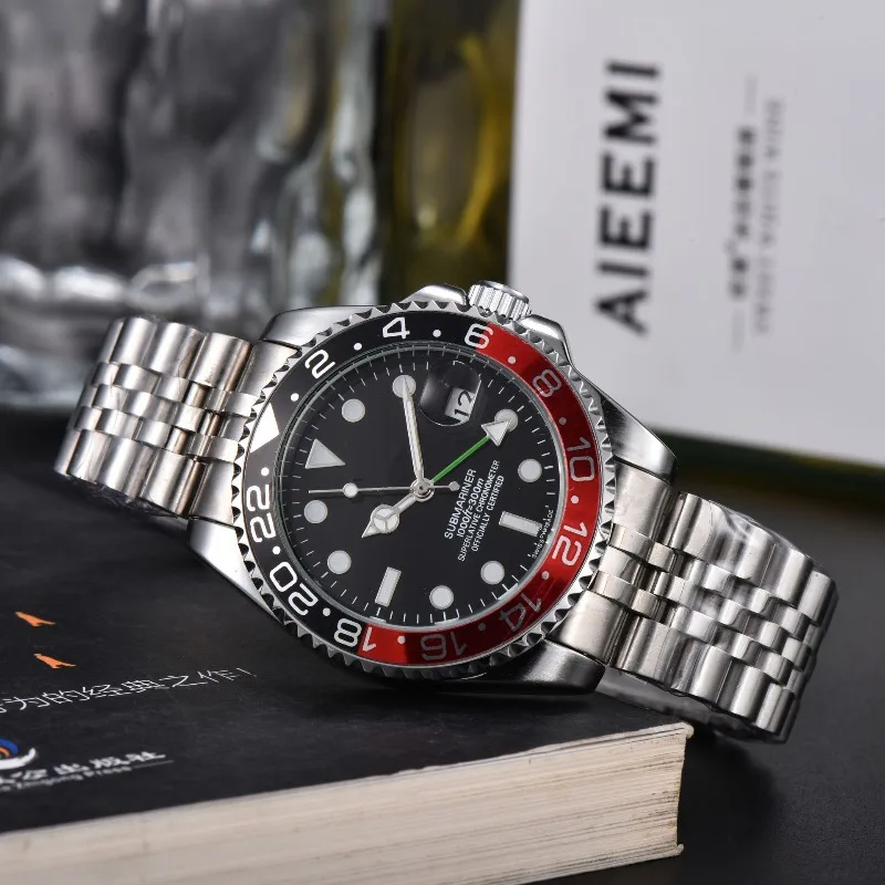 2025, automatische mechanische Herrenuhr, Edelstahlband, Saphirglas, wasserdicht, Business-Casual, leuchtend, Automatikaufzug