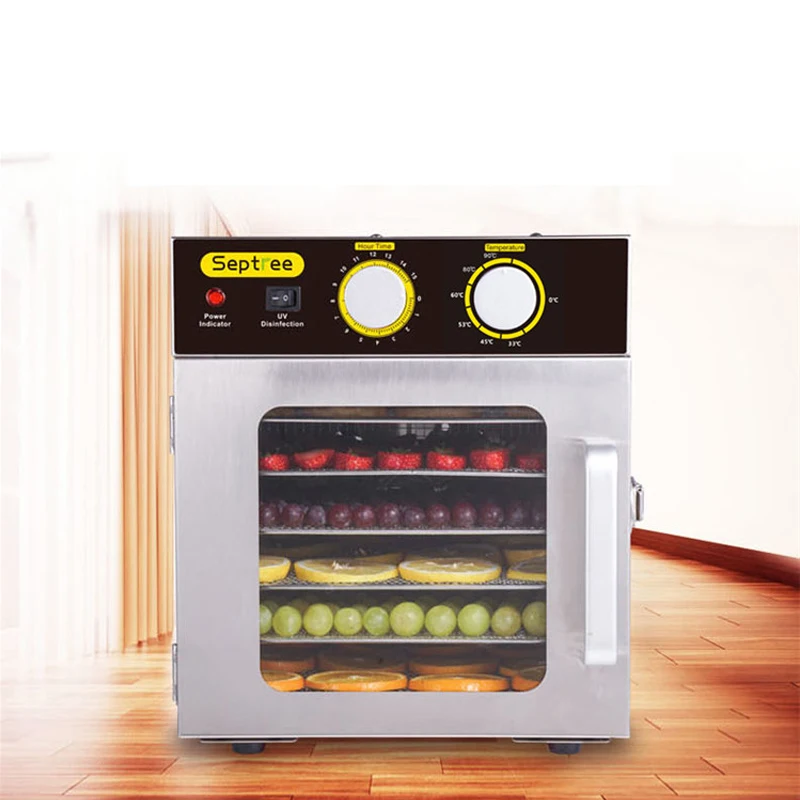 6 طبقة الفولاذ المقاوم للصدأ الغذاء ديهيدراتور/الخضار والفواكه مجفف/وجبة خفيفة عشب ومجفف اللحوم/مجفف الطعام ومجفف الفاكهة