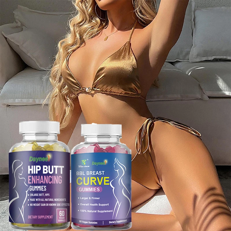 2 bottles(Hip Butt Enhancin Gummies+BBL BREAST CURVE GUMMIES)Helps shape Make it bigger fuller stronger Add natural curve
