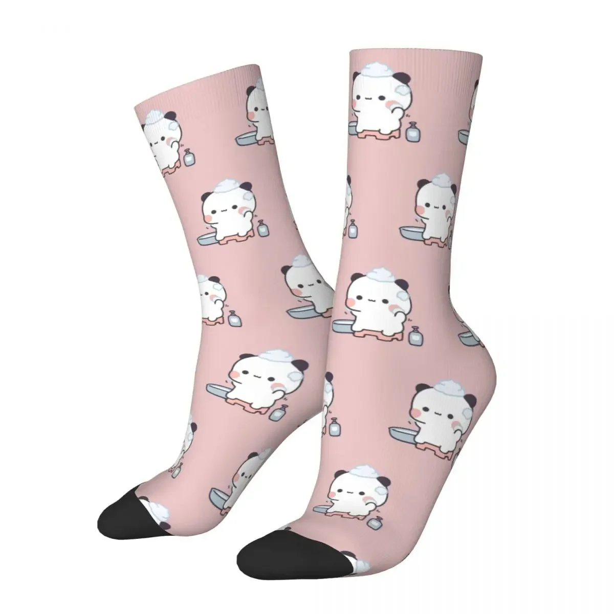 

Panda Bear, Bubu Dudu In Bathroom Socks Harajuku High Quality Stockings All Season Long Socks Accessories for Unisex Gifts