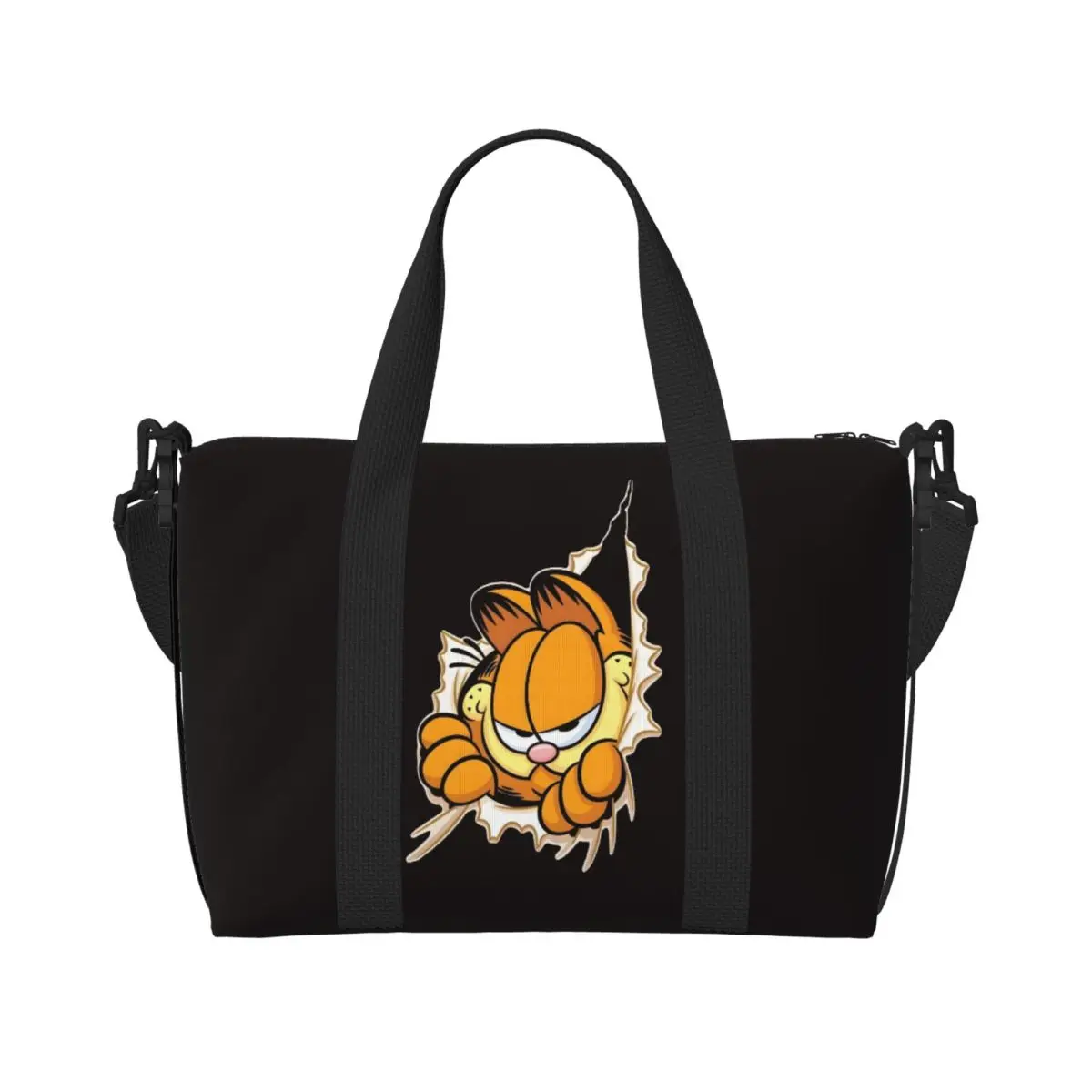 Изготовленная на заказ большая сумка G-Garfielded, женская большая вместительная сумка с милым котом, пляжная спортивная сумка на плечо, дорожная сумка