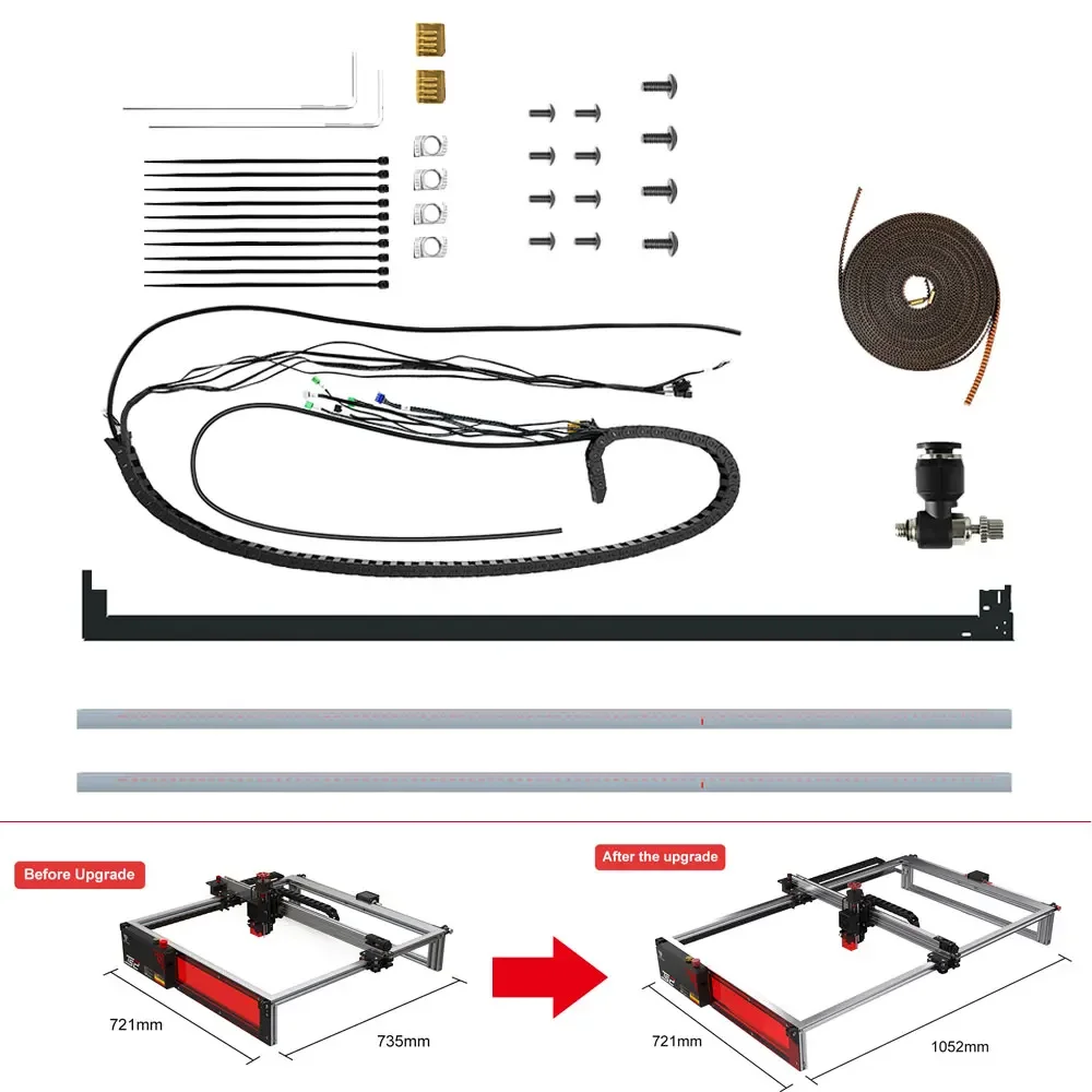 For Twotrees Engraving Size 780x450mm Extension Kit Laser Engraving Machine Upgrade Kit DIY Extension Kit Aluminum Frame for TS2