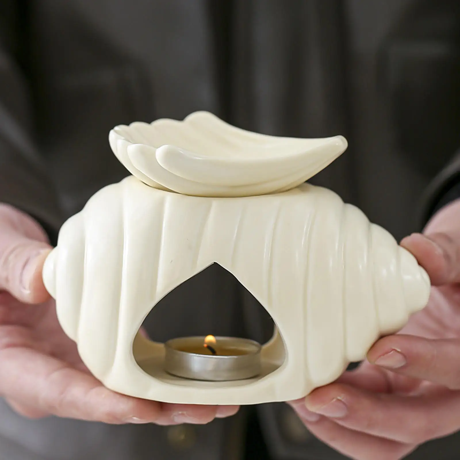 Tealight Candleholder رائحة تذوب دفئا سبا هدية محارة الضروري النفط الموقد