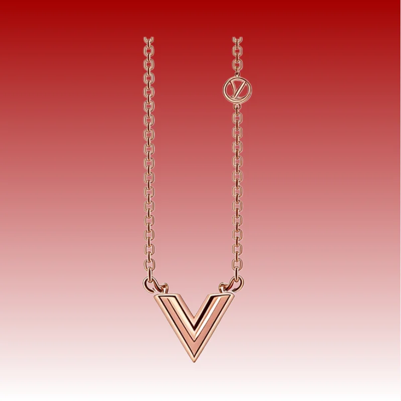 Nuevo Collar de Plata Pura S925 con Letra L, Accesorios de Boutique, Cadena Clásica en V para Clavícula, 2026