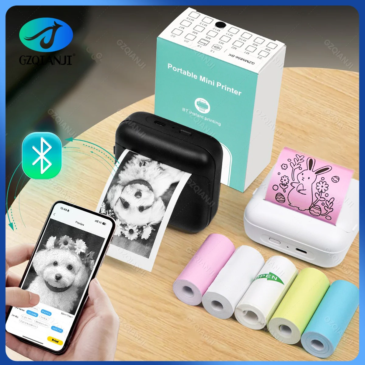 Mini impresoras térmicas portátiles, inalámbricas, Bluetooth, fabricante de pegatinas sin tinta, impresora de etiquetas, precio, máquina para oficina, escuela, cocina