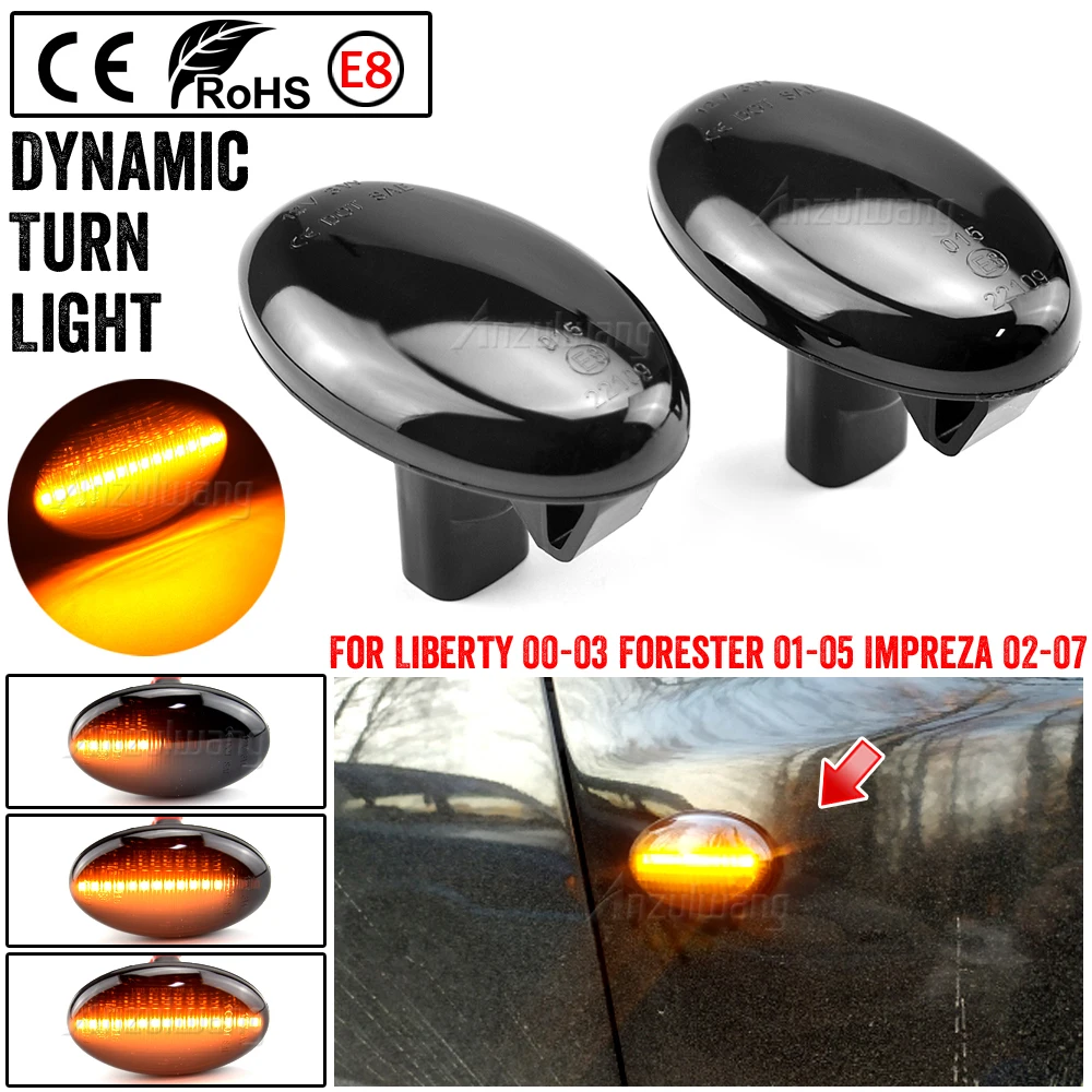 1Pair For Subaru Forester Impreza 2008 2009 2010 2011-2018Dynamic Led Side Marker Turn Signal Indicator Sequential Blink Light