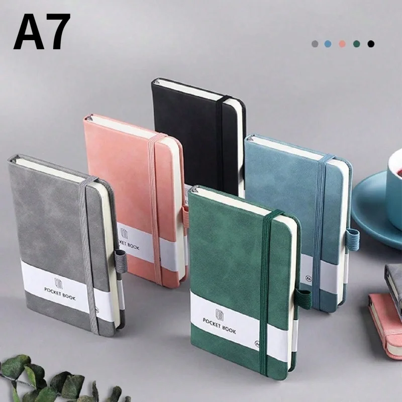 Cuadernos de bolsillo A7, cuadernos pequeños para tomar notas, Mini cuadernos A7 con soporte para bolígrafo, 1 ud. Cuadernos de 200 páginas