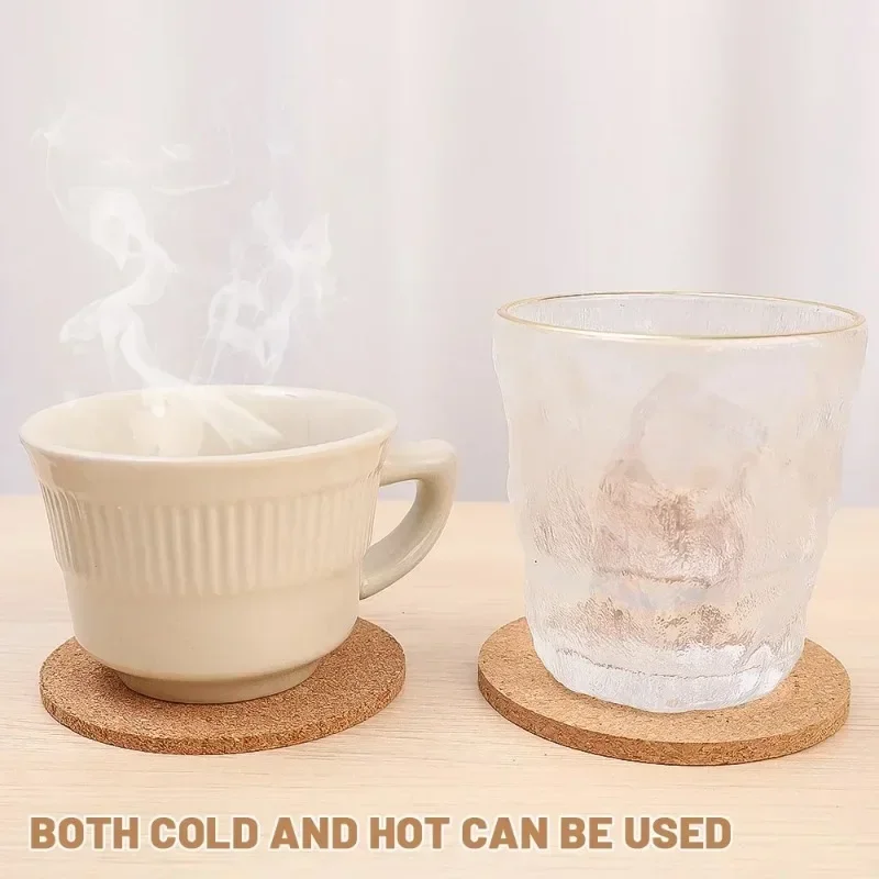 1/5/10PCS Non-Slip Cork Coaster Natural Round Wooden Cup Mat