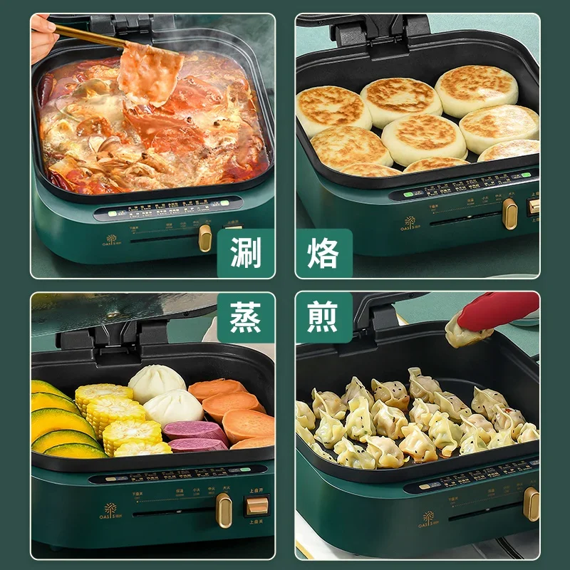 양면 가열 기능을 갖춘 220V 가정용 다기능 대형 전기 냄비, 굽고 팬케이크에 적합