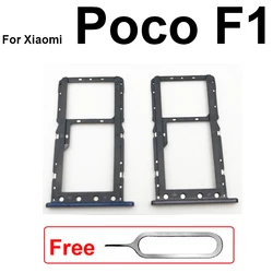 Sim Card Tray Holder For Xiaomi Mi Pocophone Poco F1 SIM Nano SIM Card Adapter For Poco F1 Repair Spare Parts