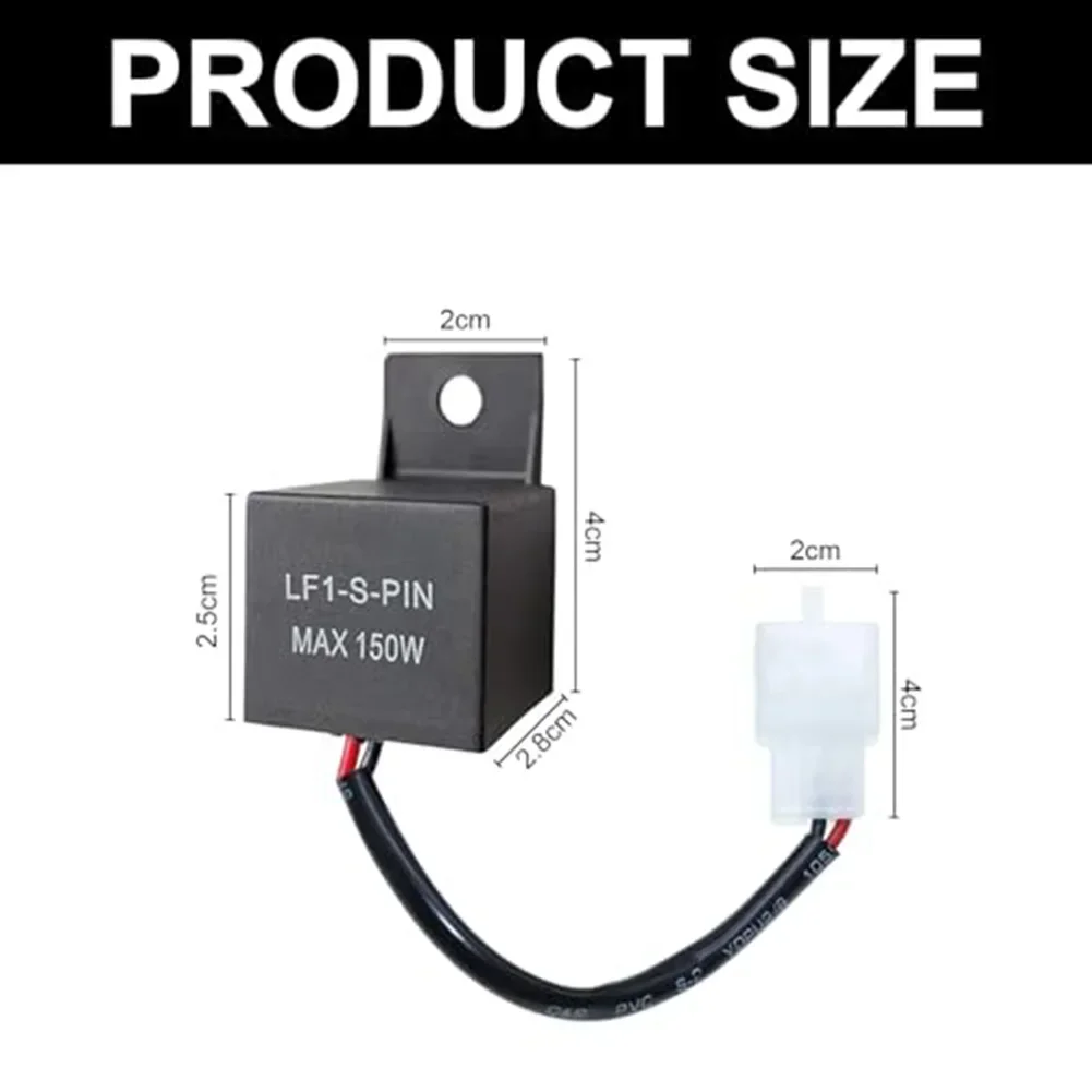 12V Flasher Relay 2-Pin Flasher Relay Various Weather Conditions Wide Compatibility Direct Replacement OEM Two-pin Flasher