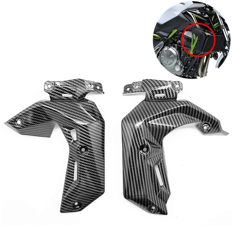 

Motorcycle ABS PLASTIC Hydro Dipped Carbon Fiber Finish Side Radiator Cover Panel Fairing Cowl For Kawasaki Z650 2017-2019