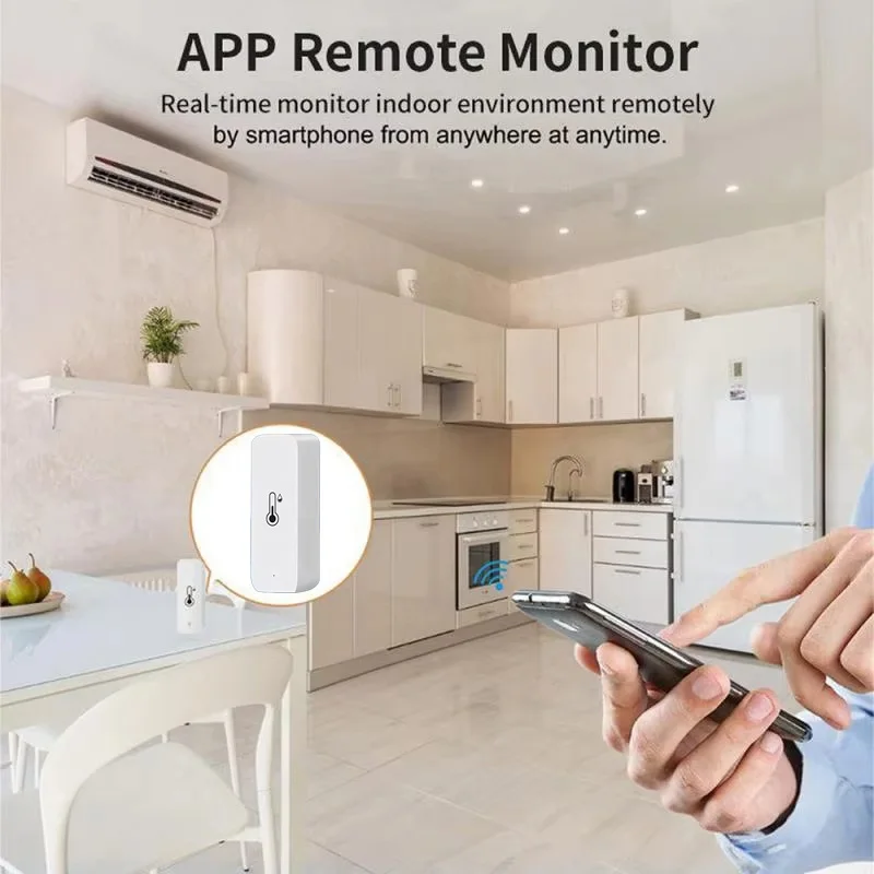 1-2PCS ZigBee Tuya Smart Temperature Humidity Sensors Remote Monitoring System Real Time App Alert Home Automation Alexa Google