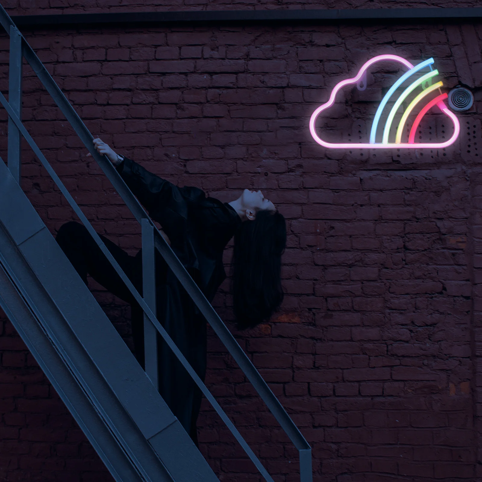 Led سحابة ضوء النيون قوس قزح شكل جدار إضاءة ديكوريّة لغرفة بار حديقة مول الديكور سحابة Led