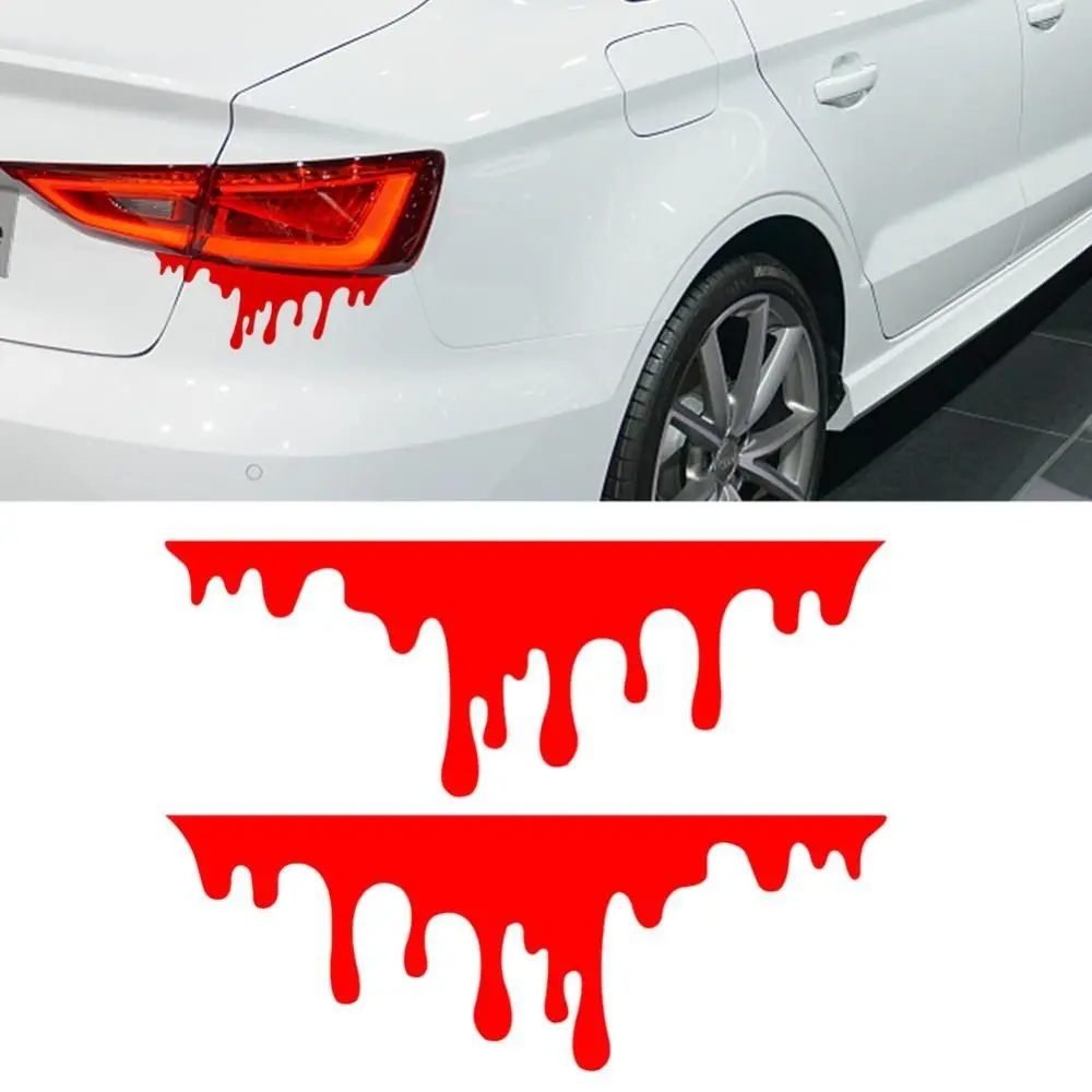 

14X5cm Car Red Blood Drips Stickers Auto Halloween Theme Styling Decorative Glass Car Headlight Sticker Waterproof Bumper Decals