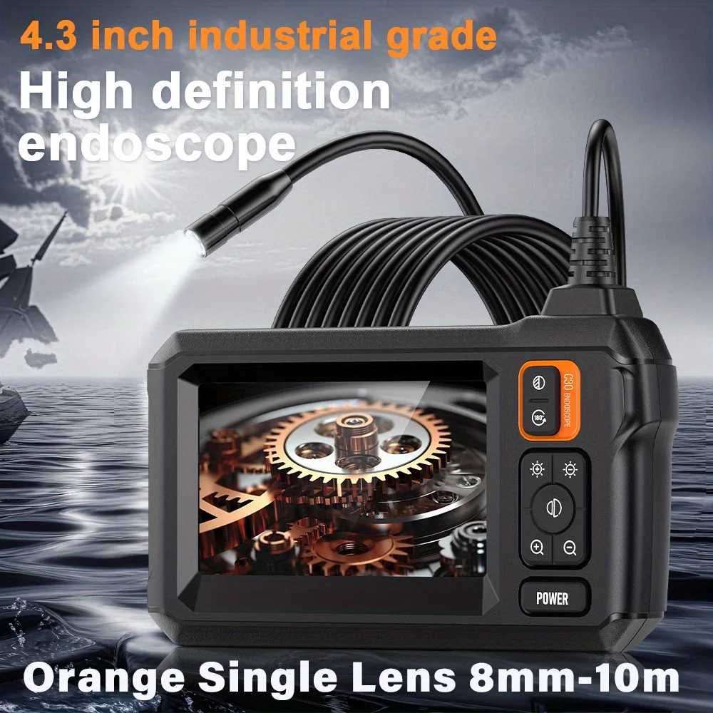 

4.3 Inch IPS LCD Screen Industrial Endoscope 8mm Single lens IP67 Endoscope Camera, Auto Repair Plumbing House Auxiliary