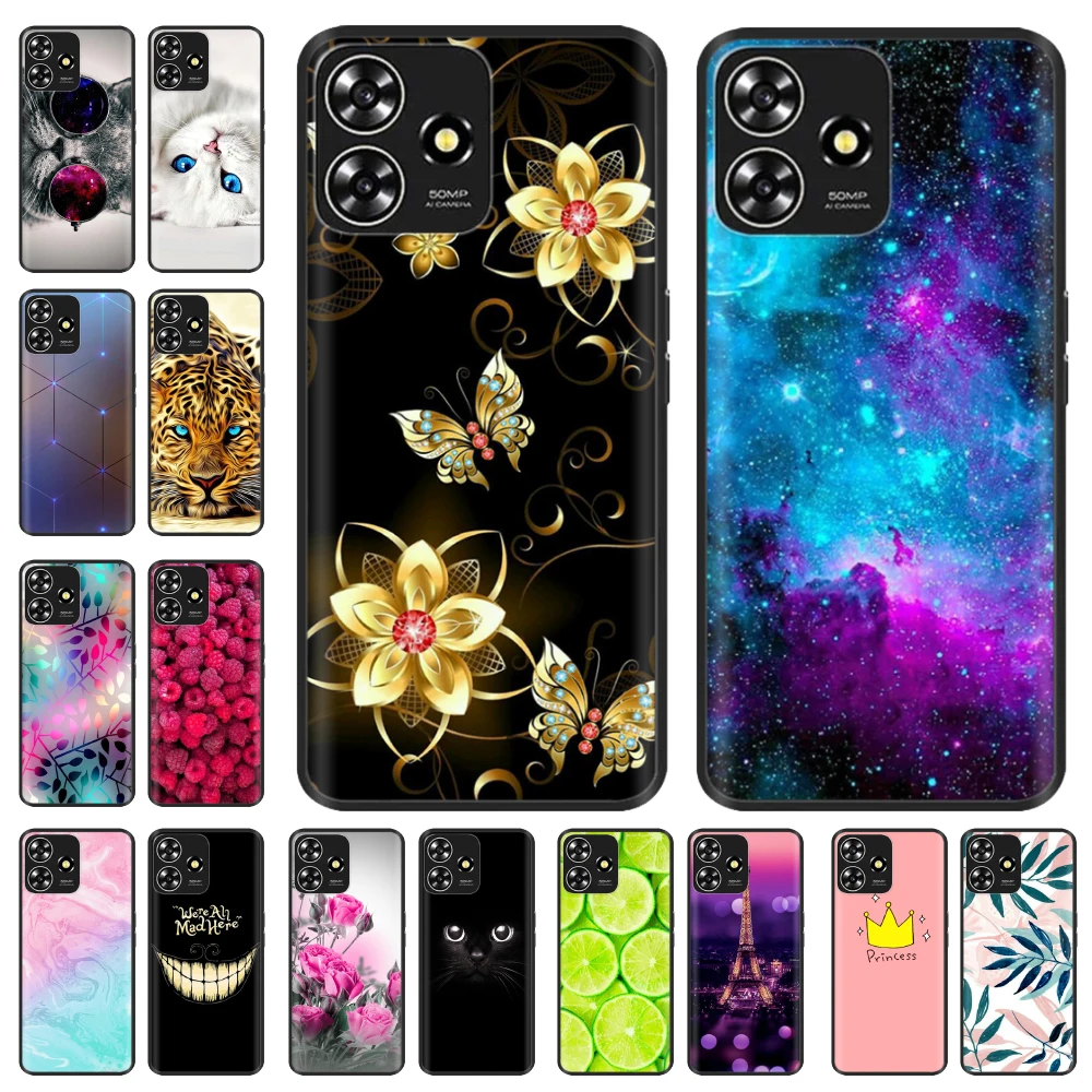 Funda de teléfono para ZTE Blade A73 4G, carcasa de silicona líquida suave con corazón de amor, carcasa trasera para ZTE Blade A73 5G, color negro