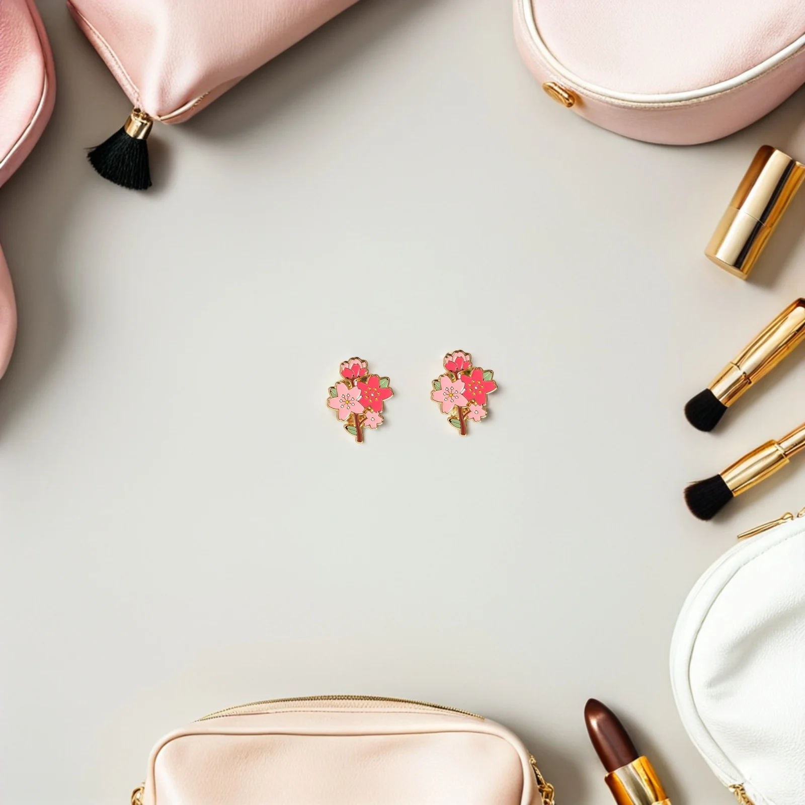 

12Pcs Cherry Blossom Lapel Pins Pink Flower Brooches for Women Enamel Metal Spring Badge Cute Lapel Pins for Dresses Jackets